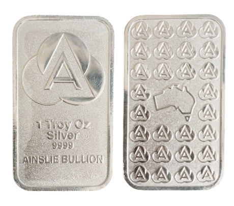 1oz Ainslie Bullion Silver Minted Bar
