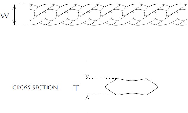 Jewellery Chain Gold And Silver Double Concave Bevel Diamond Cut Curb Ext