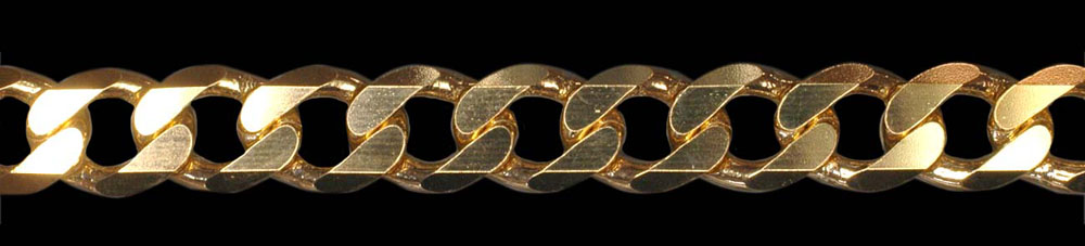 Jewellery Chain Gold And Silver Super Flat Bevelled Curb FBSCD350
