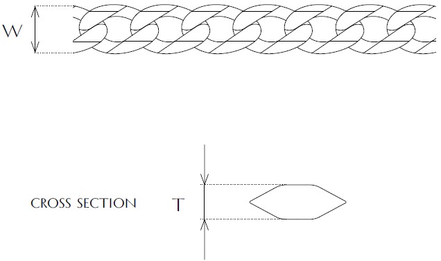 Jewellery Chain Gold And Silver Ultra Flat Bevel Diamond Cut Curb Drawing