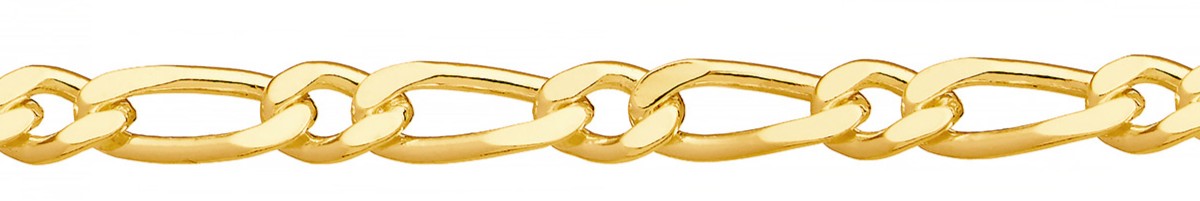 Jewellery Chain Gold And Silver Diamond Cut Oval Figaro 1 3 Drawing