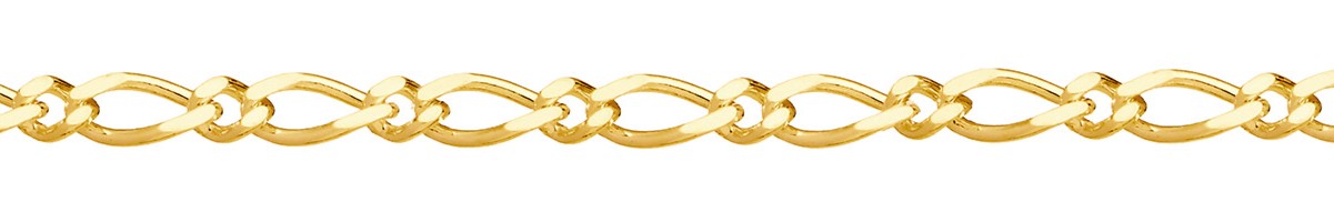 Jewellery Chain Gold And Silver Diamond Cut Oval Figaro 1 3 Drawing