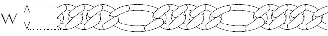 Jewellery Chain Gold And Silver Diamond Cut Oval Figaro 1 3 Drawing