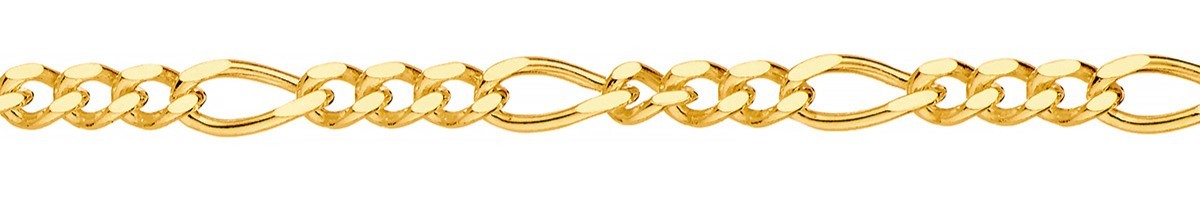 Jewellery Chain Gold And Silver Diamond Cut Oval Figaro 1 3