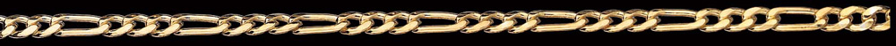 Jewellery Chain Gold And Silver Oval Hammered Figaro 1 To 3 OHF1501 3