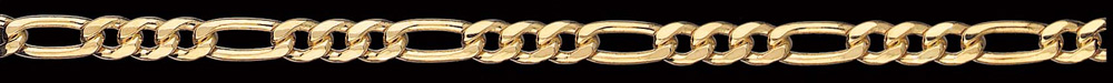 Jewellery Chain Gold And Silver Oval Hammered Figaro 1 To 3 OHF2001 3