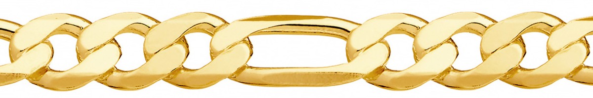 Jewellery Chain Gold And Silver Super Flat Bevel Figaro 1 3