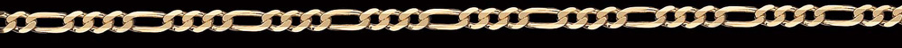 Jewellery Chain Gold And Silver Diamond Cut Figaro 1 To 3 FD501 3