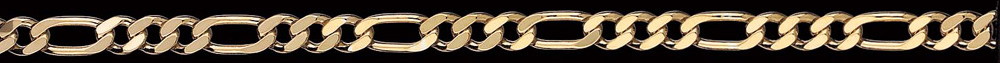 Jewellery Chain Gold And Silver Super Flat Diamond Cut Figaro 1 To 3 FFD1801 3