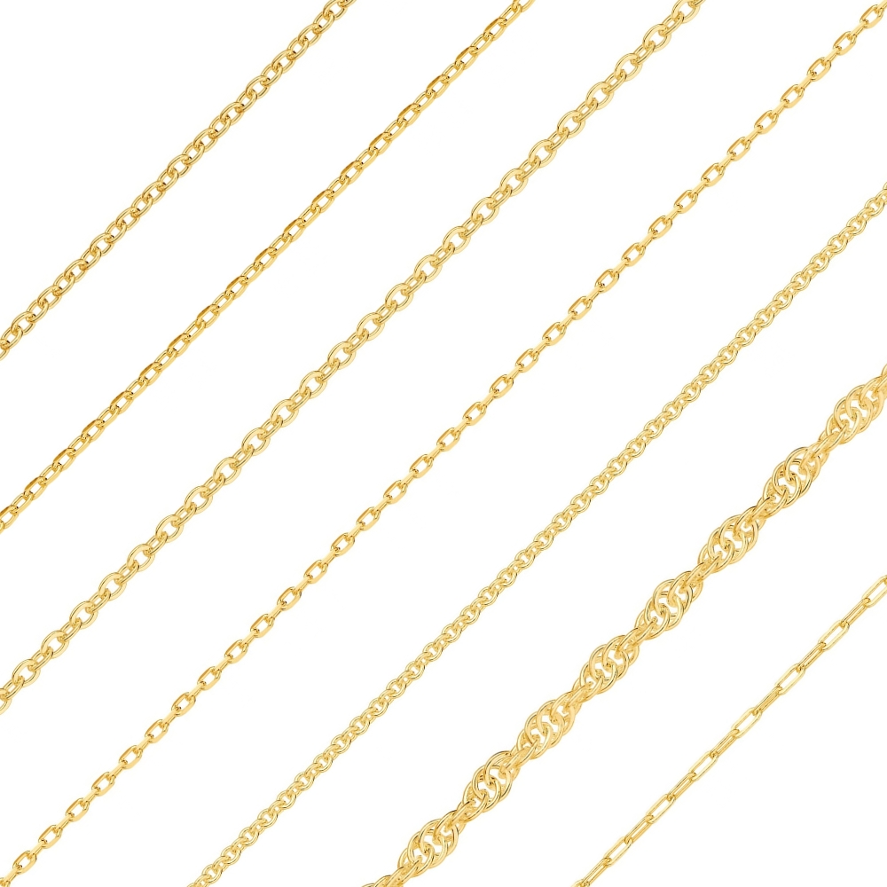 Jewellery Chain Gold And Silver Bevel Cut Cable