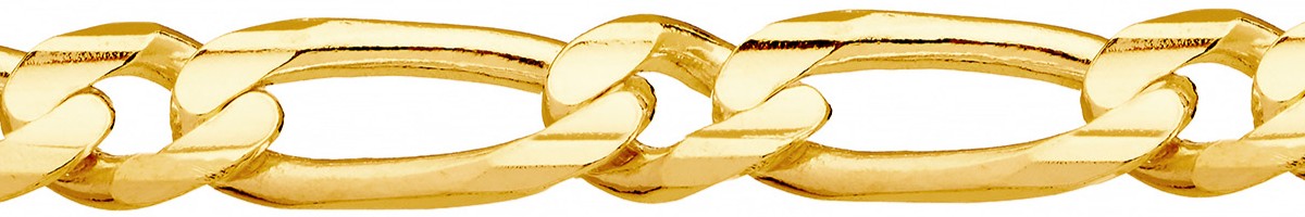 Jewellery Chain Gold And Silver Concave Bevel Figaro 1 1