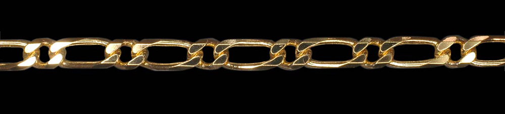 Jewellery Chain Gold And Silver Concaved Figaro 1 To 1 CBSFD2001 1