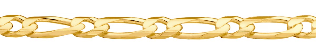 Jewellery Chain Gold And Silver Double Concave Bevel Figaro 1 1