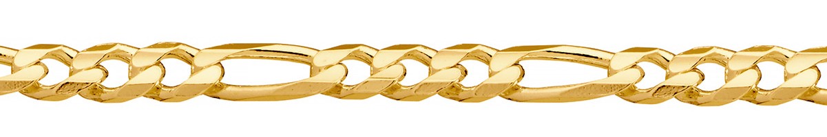 Jewellery Chain Gold And Silver Double Concave Bevel Figaro 1 3